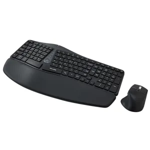 아이리버 충전식 멀티페어링 블루투스 무선키보드 마우스 세트, 인체공학, 블랙, Wrist Ergonomics