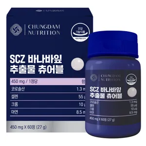 청담뉴트리션 SCZ 바나바잎 추출물 츄어블 27g, 60정, 27g, 1개